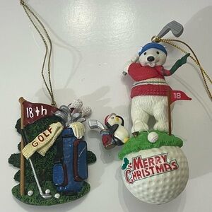 Golf Enthusiasts, 2  Christmas Tree Ornaments for the vintage golf lovers